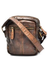 HillBurry Leather bags - HillBurry Shoulder Bag Washed Leather Small Size Choco brown