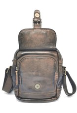 HillBurry Leather bags - HillBurry Shoulder Bag Washed Leather Small Size Choco brown