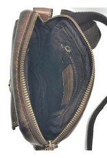 HillBurry Leather bags - HillBurry Shoulder Bag Washed Leather Small Size Choco brown