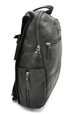 HillBurry Leather backpacks Leather shoppers -  HillBurry Laptop Backpack Quality Leather 15" Black