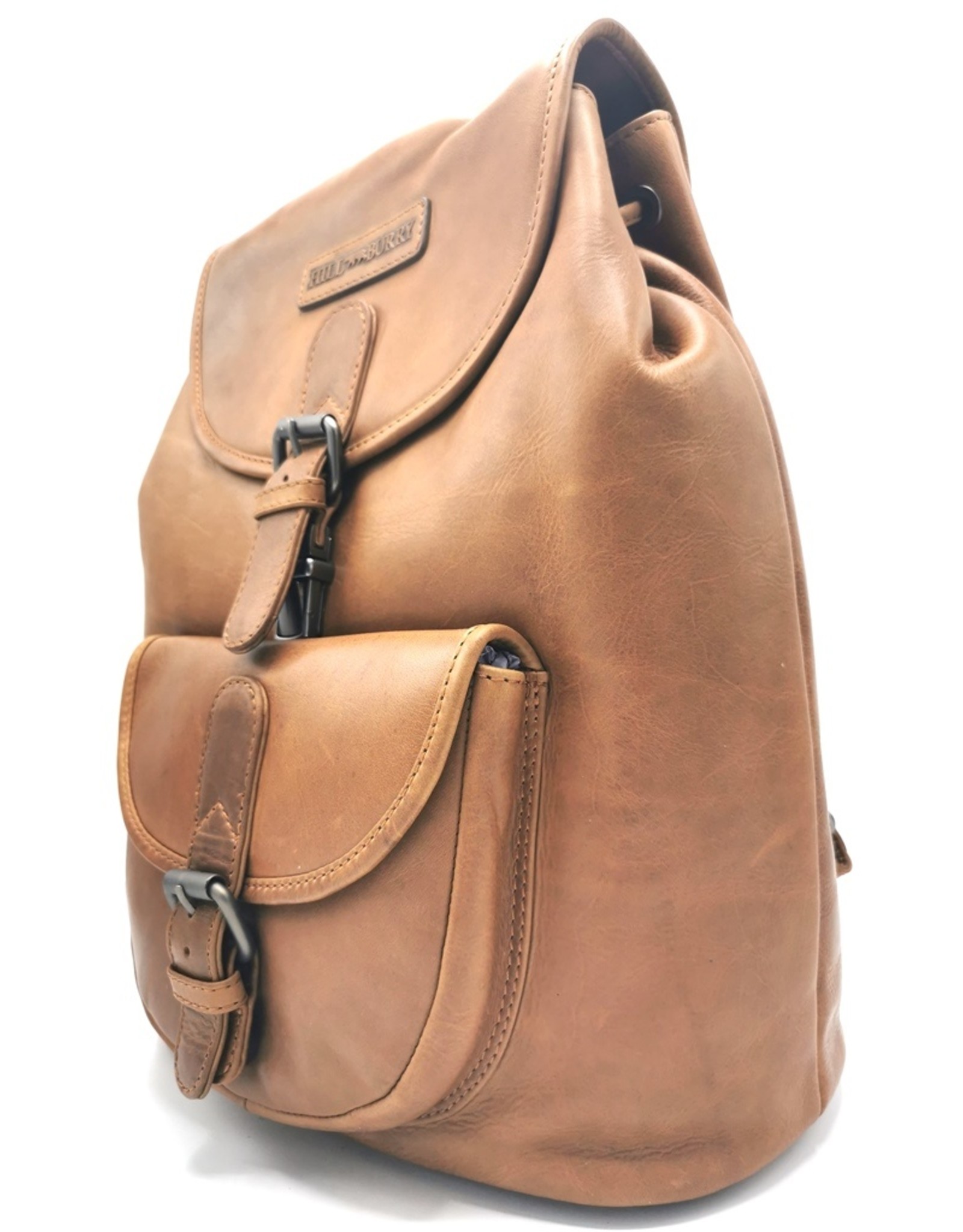 HillBurry Leather backpacks Leather shoppers - HillBurry Backpack with drawstring, flap and slide closure