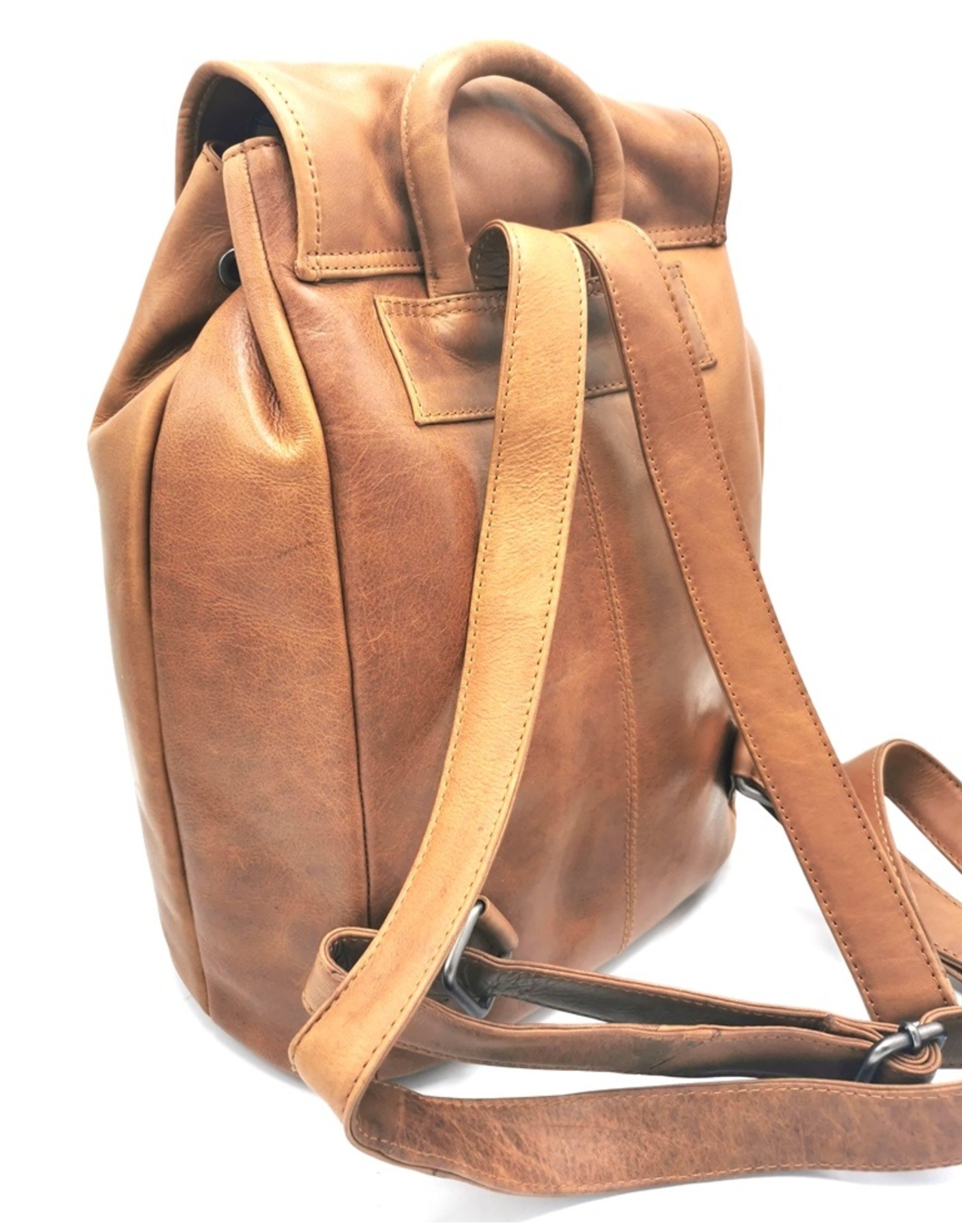 HillBurry Leather backpacks Leather shoppers - HillBurry Backpack with drawstring, flap and slide closure