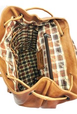 HillBurry Leather backpacks Leather shoppers - HillBurry Backpack with drawstring, flap and slide closure