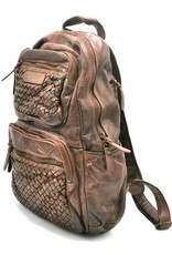 HillBurry Leather backpacks Leather shoppers - HillBurry Luxury Backpack with Wicker Washed Leather Brown