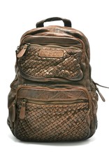 HillBurry Leather backpacks Leather shoppers - HillBurry Luxury Backpack with Wicker Washed Leather Brown