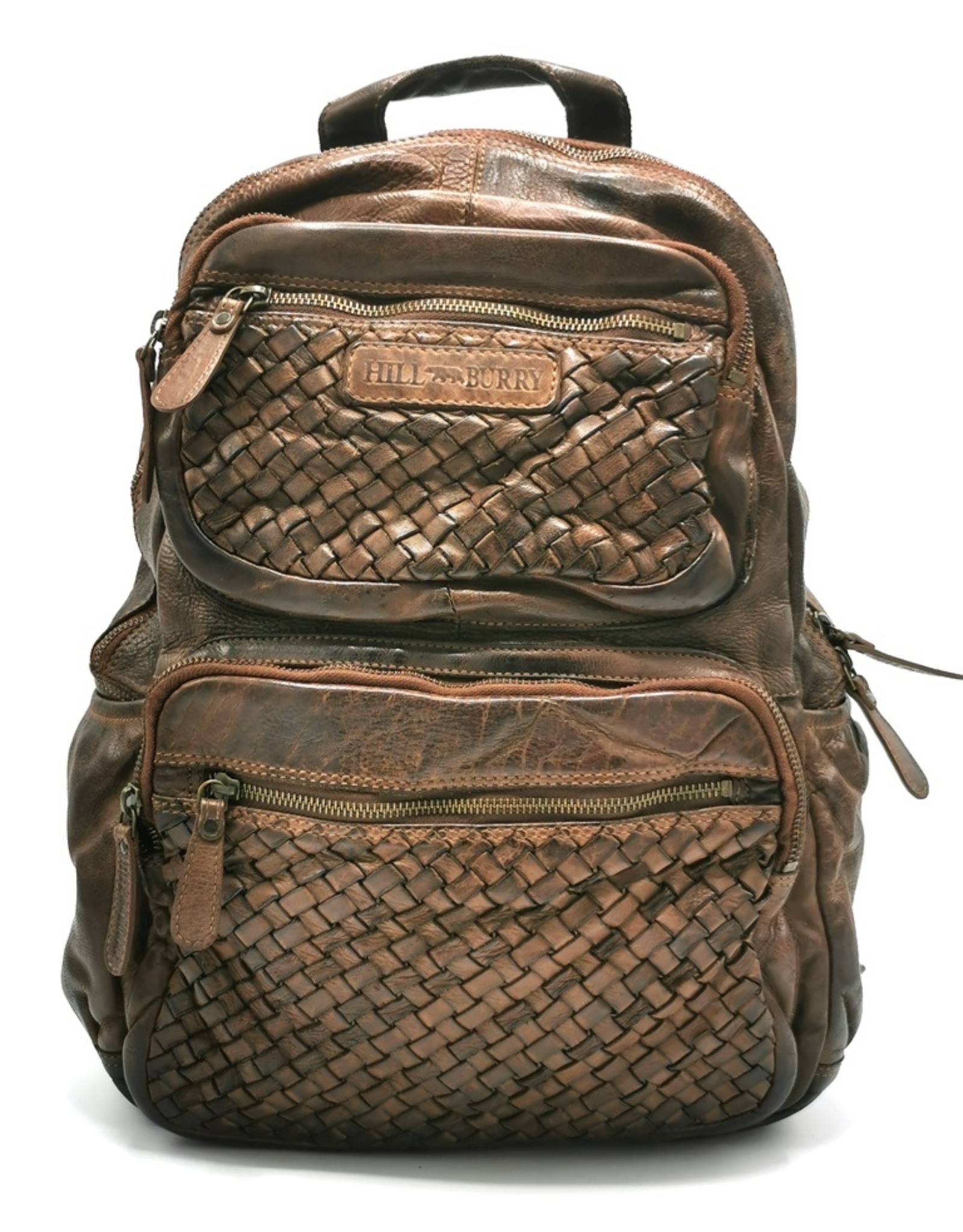 HillBurry Leather backpacks Leather shoppers - HillBurry Luxury Backpack with Wicker Washed Leather Brown
