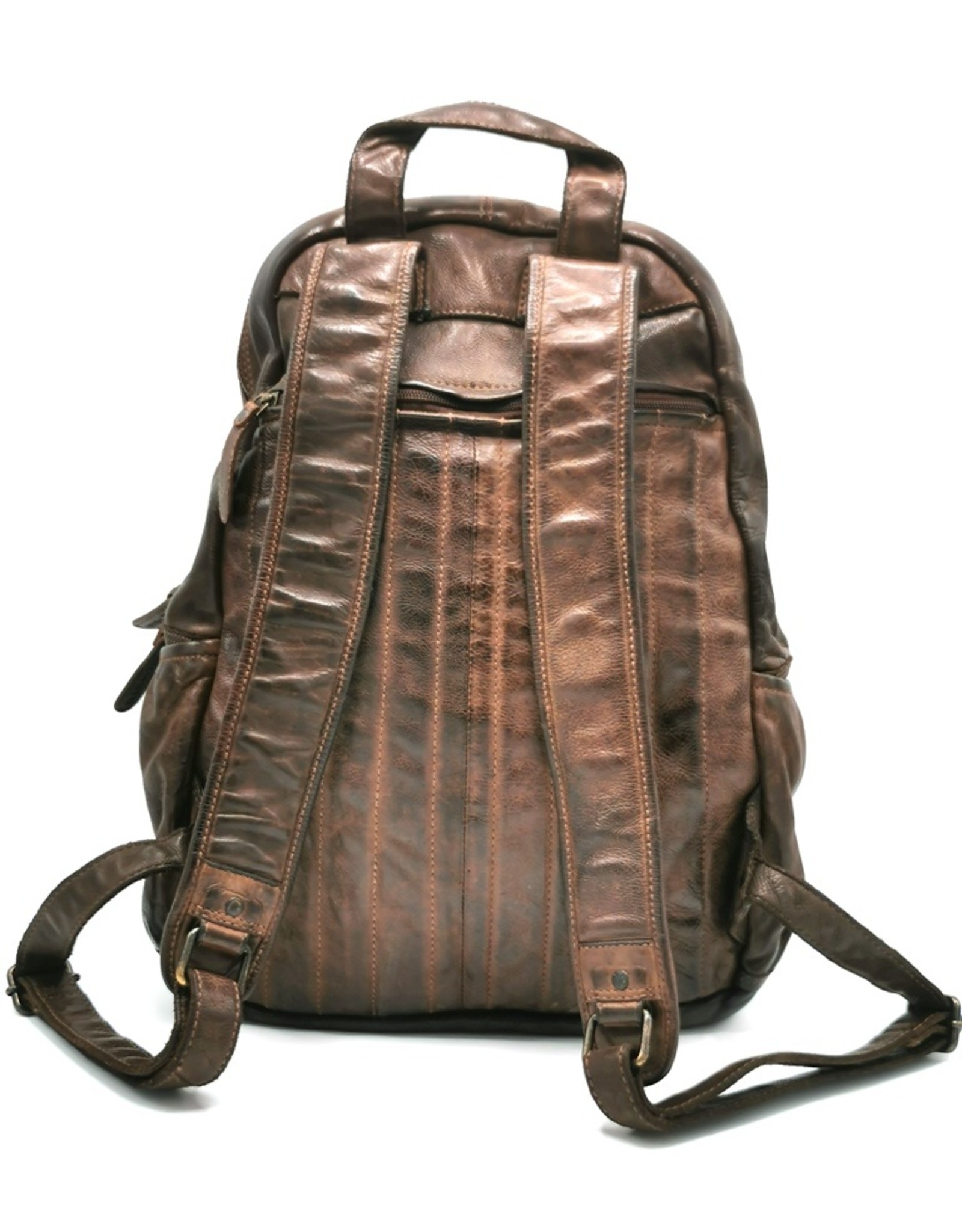 HillBurry Leather backpacks Leather shoppers - HillBurry Luxury Backpack with Wicker Washed Leather Brown