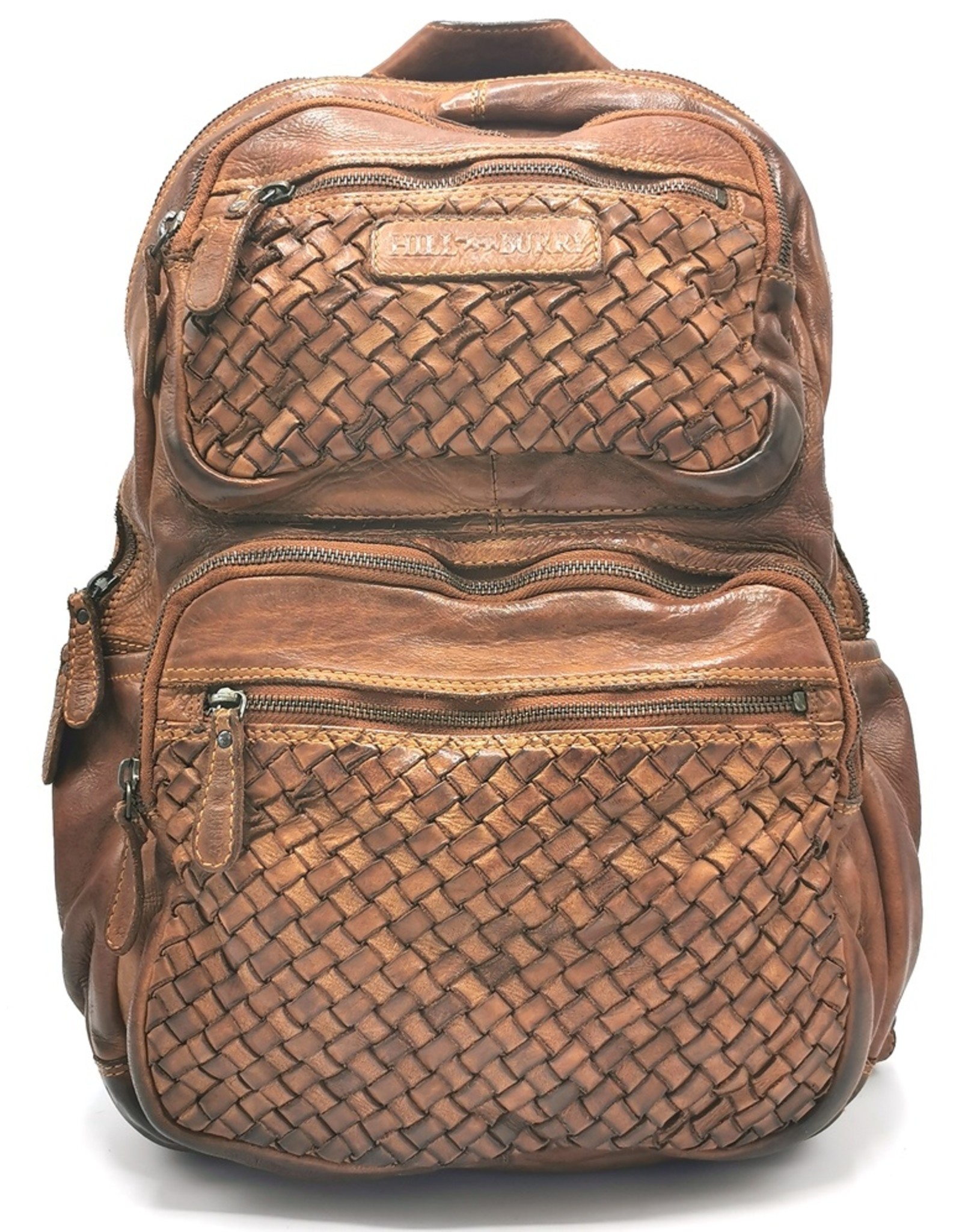 HillBurry Leather backpacks Leather shoppers - HillBurry Luxury Backpack with Wicker Washed Leather Tan