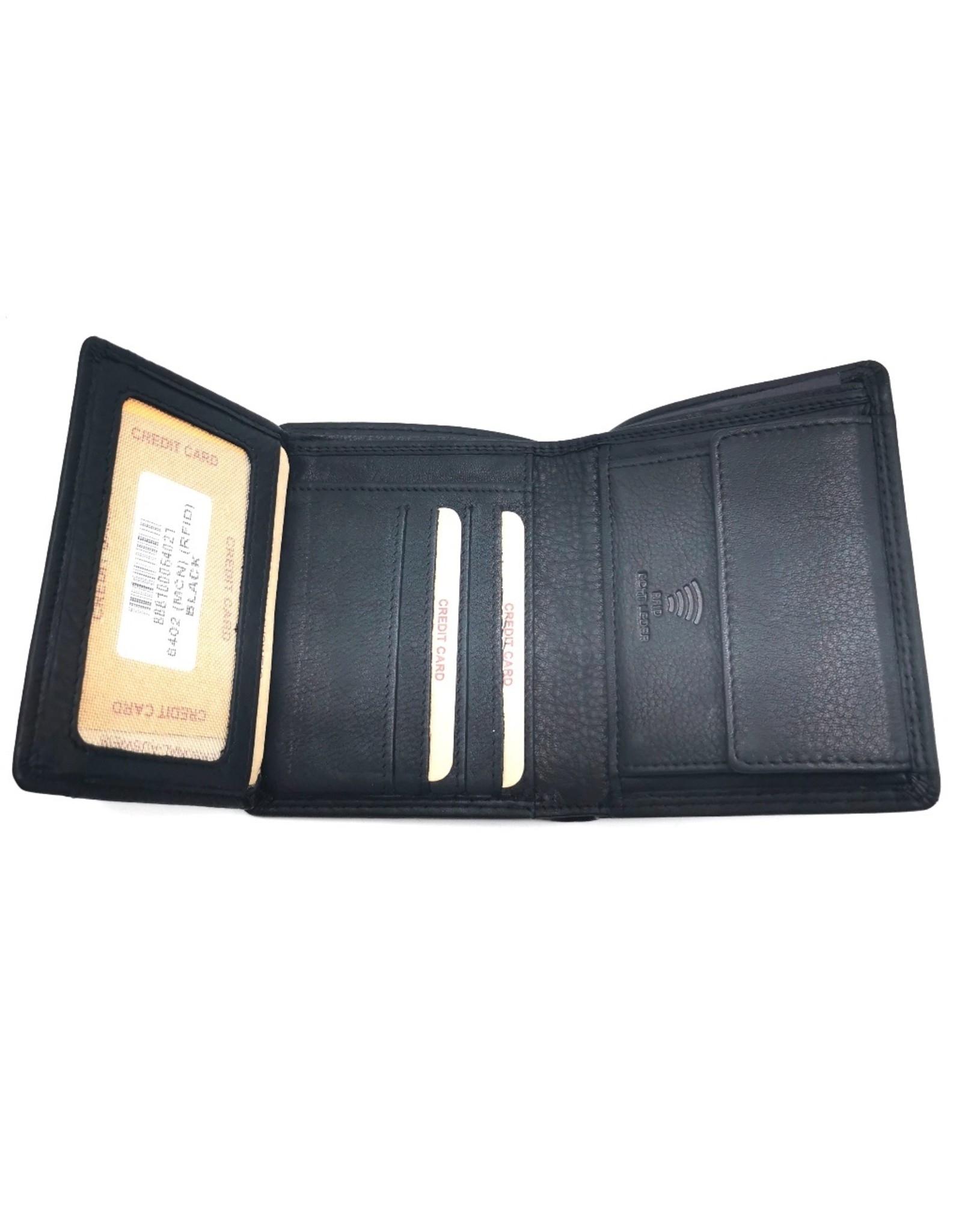 HillBurry Leather Wallets - HillBurry Leather wallet with embossed motorbike black