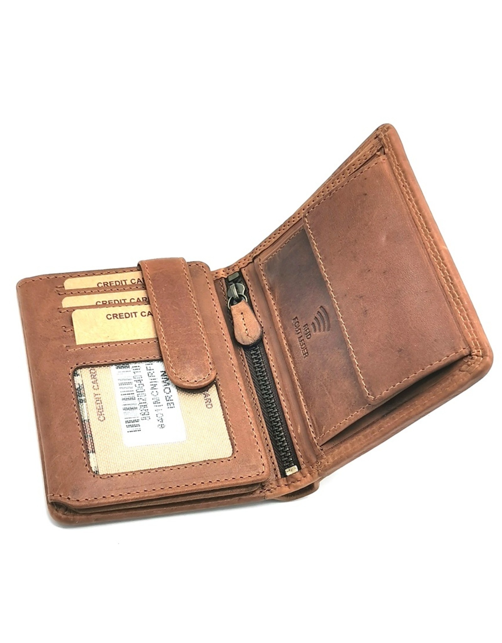 HillBurry Leather Wallets - HillBurry Leather wallet with embossed motorbike