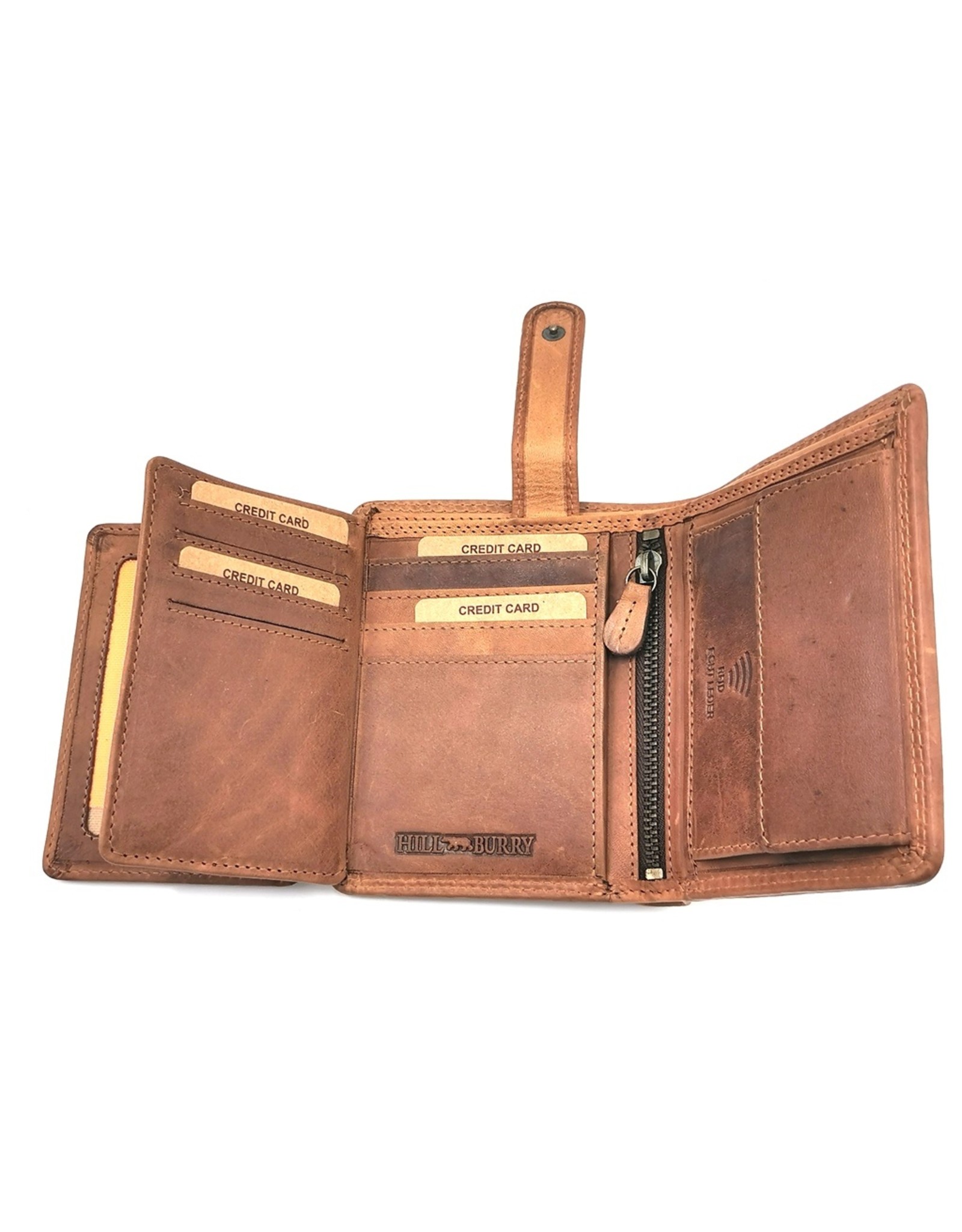 HillBurry Leather Wallets - HillBurry Leather wallet with embossed motorbike