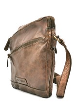 HillBurry Leren Schoudertassen Leren crossbody tassen - HillBurry Stoere Schoudertas Gewassen leer taupe