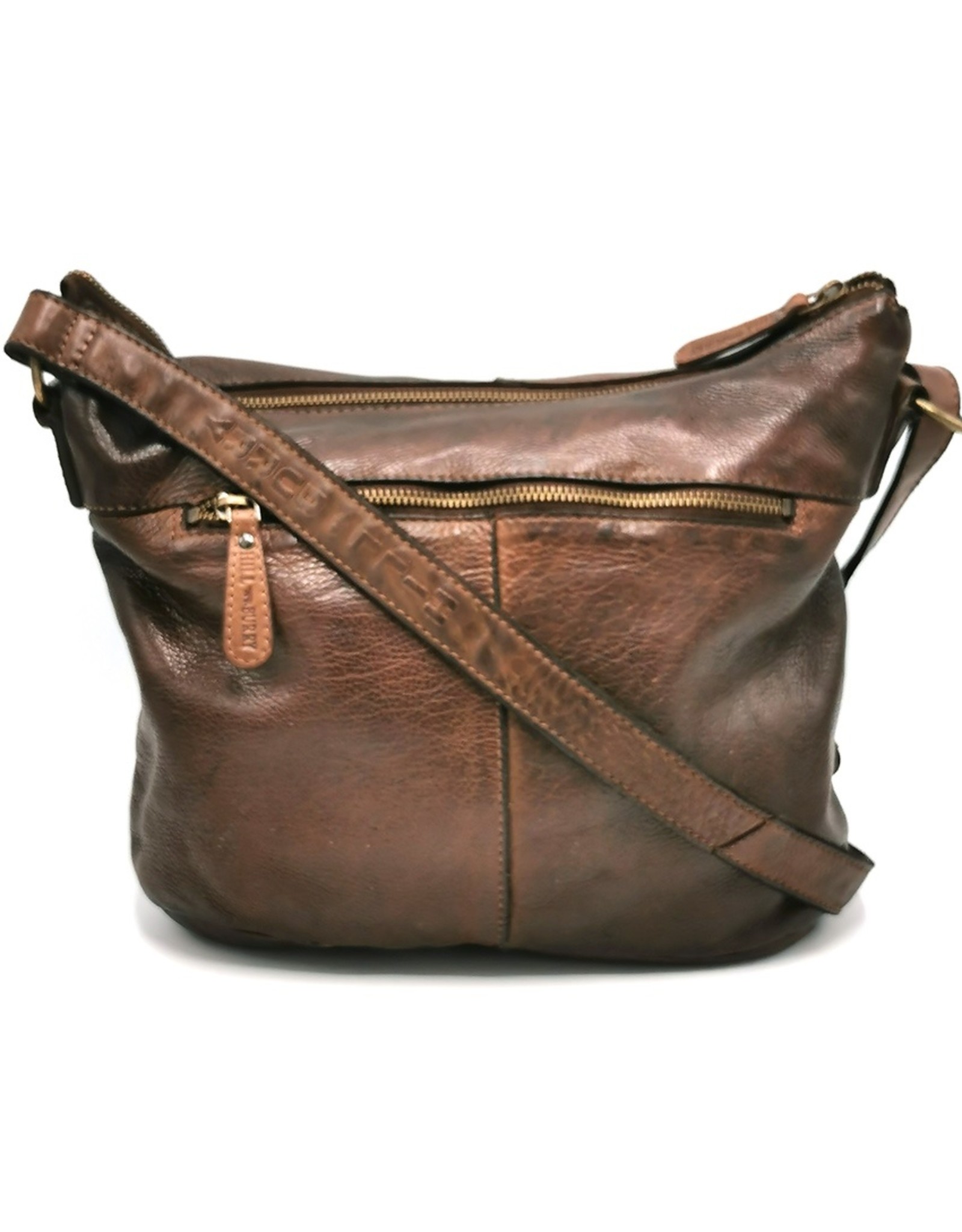 HillBurry Leather bags - Hillburry Shoulder Bag Washed Leather Choco Brown