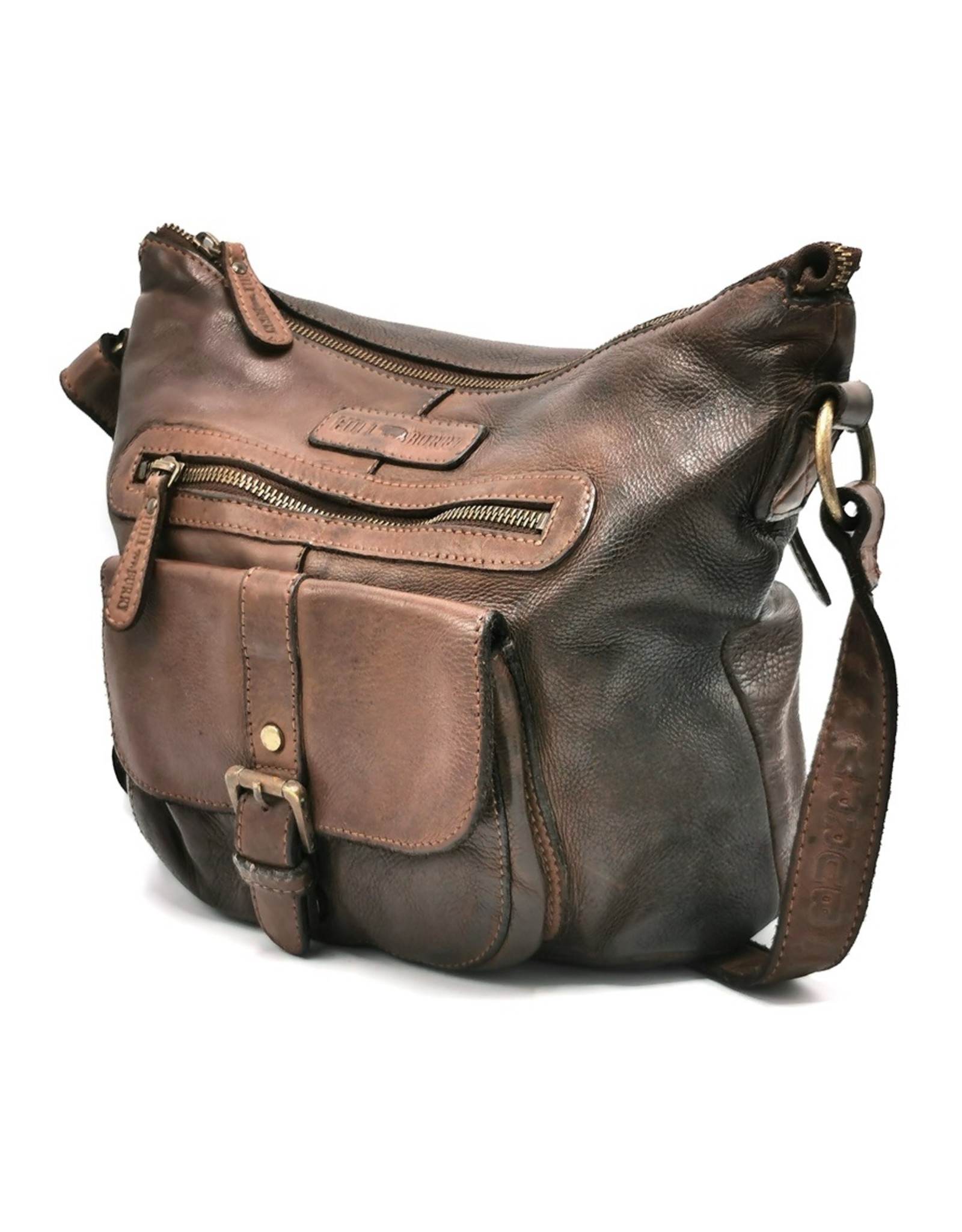 HillBurry Leather bags - Hillburry Shoulder Bag Washed Leather Choco Brown