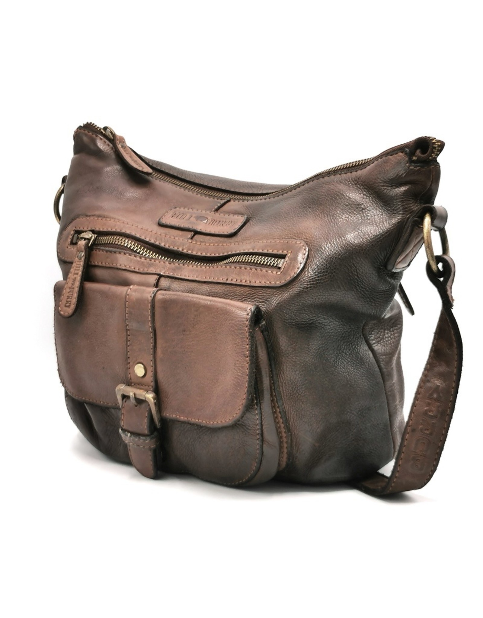 HillBurry Leather bags - Hillburry Shoulder Bag Washed Leather Choco Brown