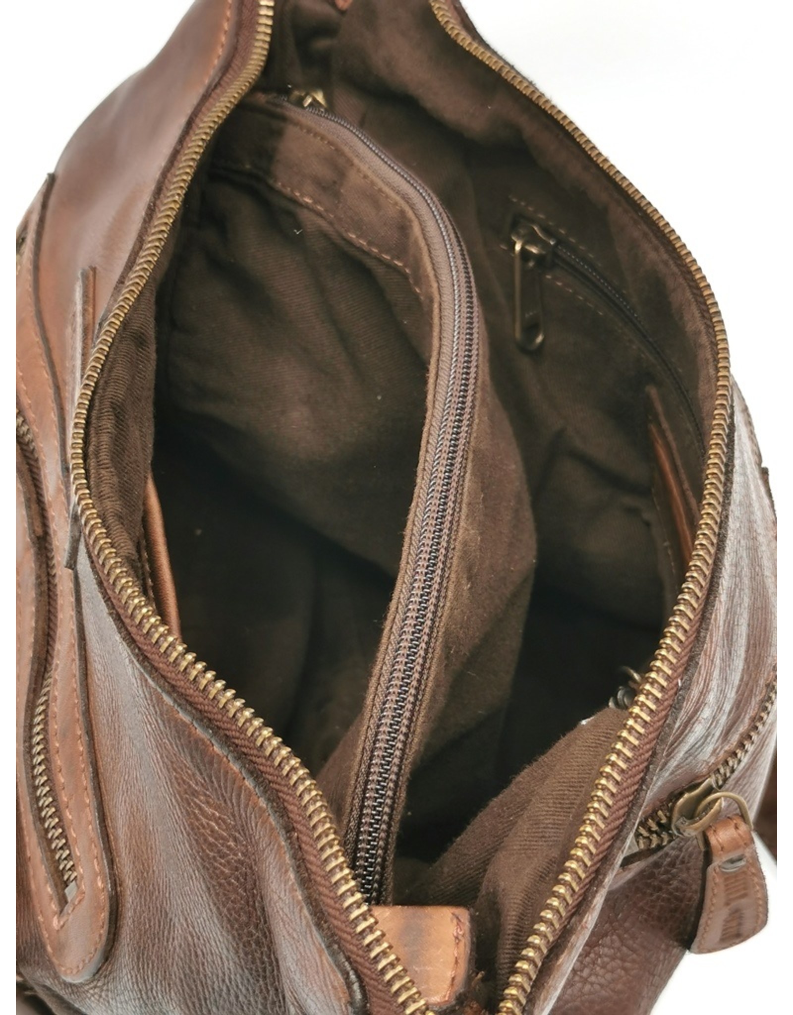 HillBurry Leather bags - Hillburry Shoulder Bag Washed Leather Choco Brown