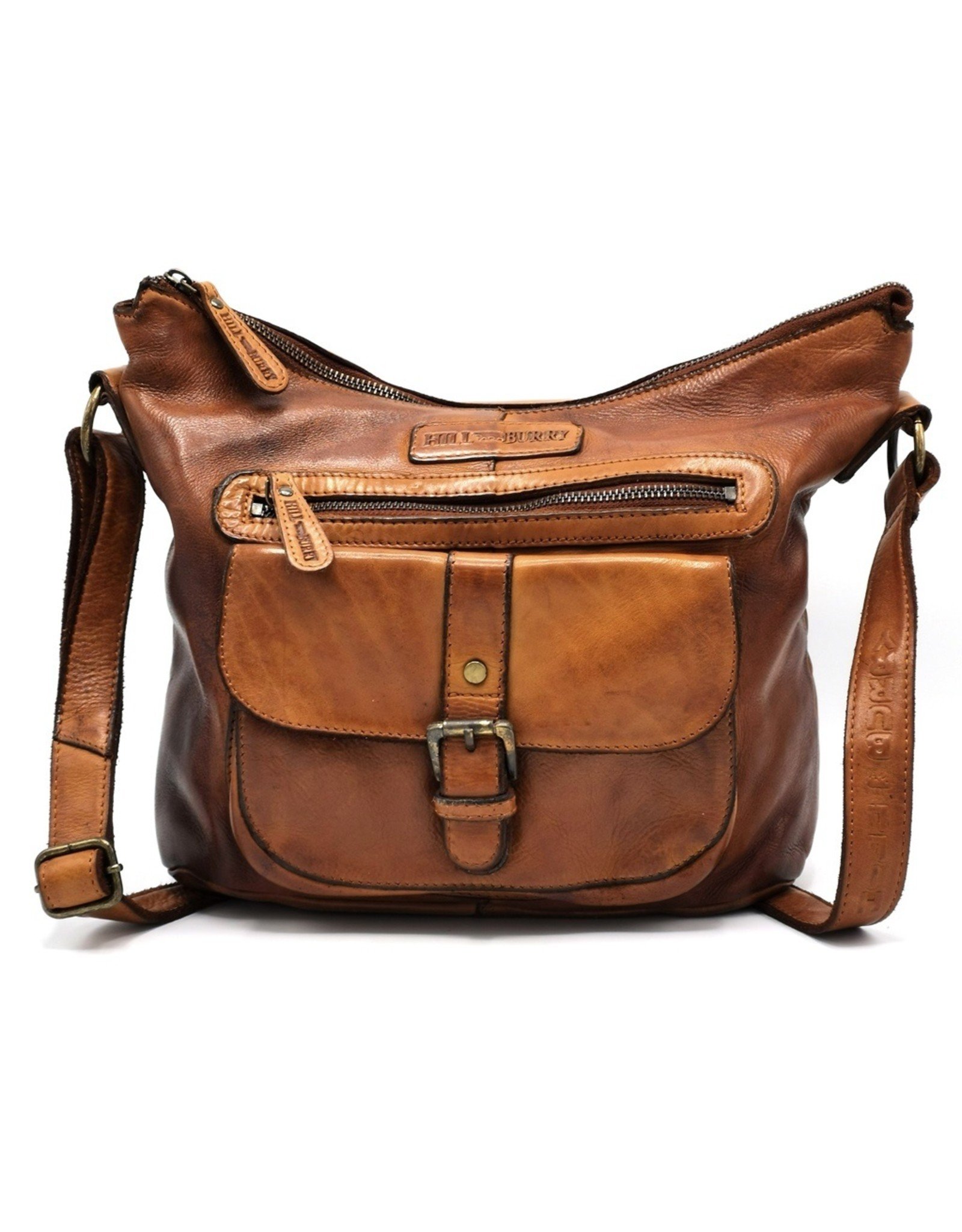 HillBurry Leather bags - Hillburry Shoulder Bag Washed Leather Tan (cognac)