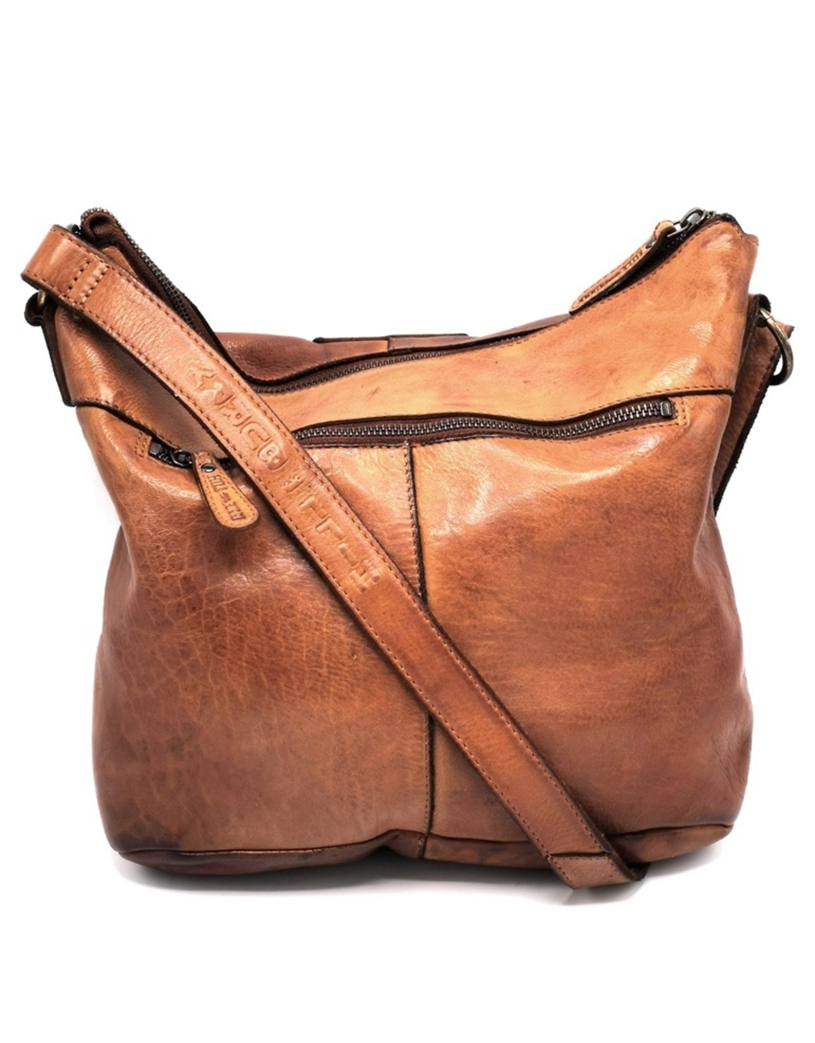 HillBurry Leather bags - Hillburry Shoulder Bag Washed Leather Tan (cognac)