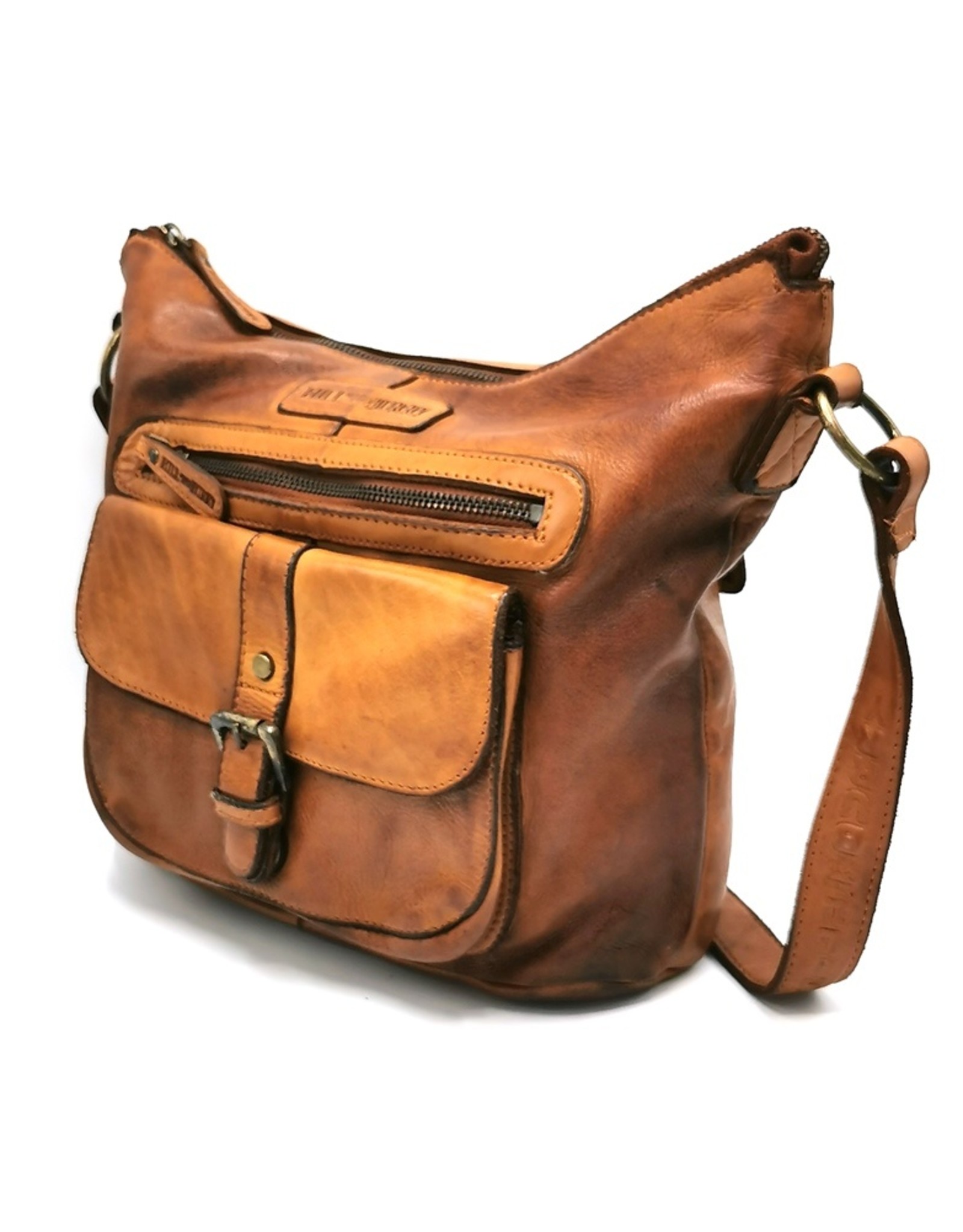 HillBurry Leather bags - Hillburry Shoulder Bag Washed Leather Tan (cognac)