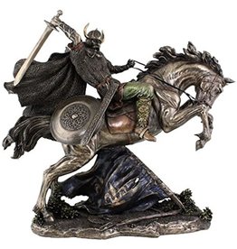 Veronese Design Viking with Sword on a Rearing Horse bronzed