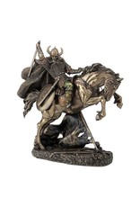 Veronese Design Giftware & Lifestyle - Viking with Sword on a Rearing Horse bronzed