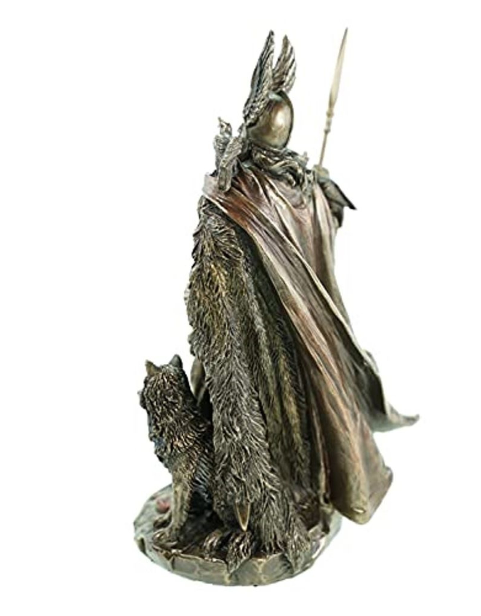 Veronese Design Giftware & Lifestyle - Odin Stand met Wolven en Kraaien gebronsd beeld 25cm