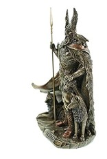 Veronese Design Giftware & Lifestyle - Odin Stand met Wolven en Kraaien gebronsd beeld 25cm