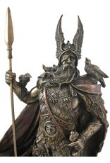 Veronese Design Giftware & Lifestyle - Odin Stand met Wolven en Kraaien gebronsd beeld 25cm