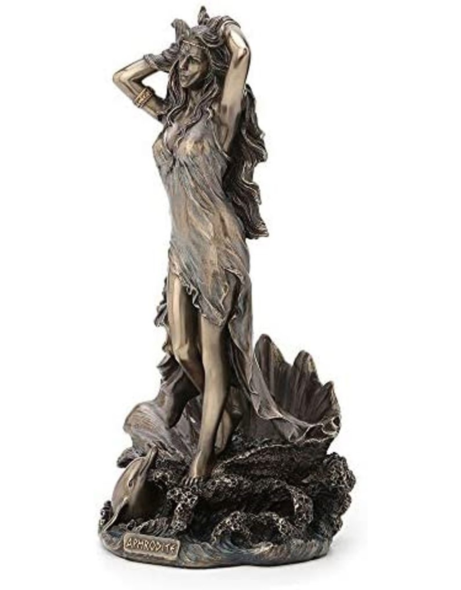 Veronese Design Giftware Figurines Collectables - Aphrodite Rising from the Sea Bronzed Statue 29cm