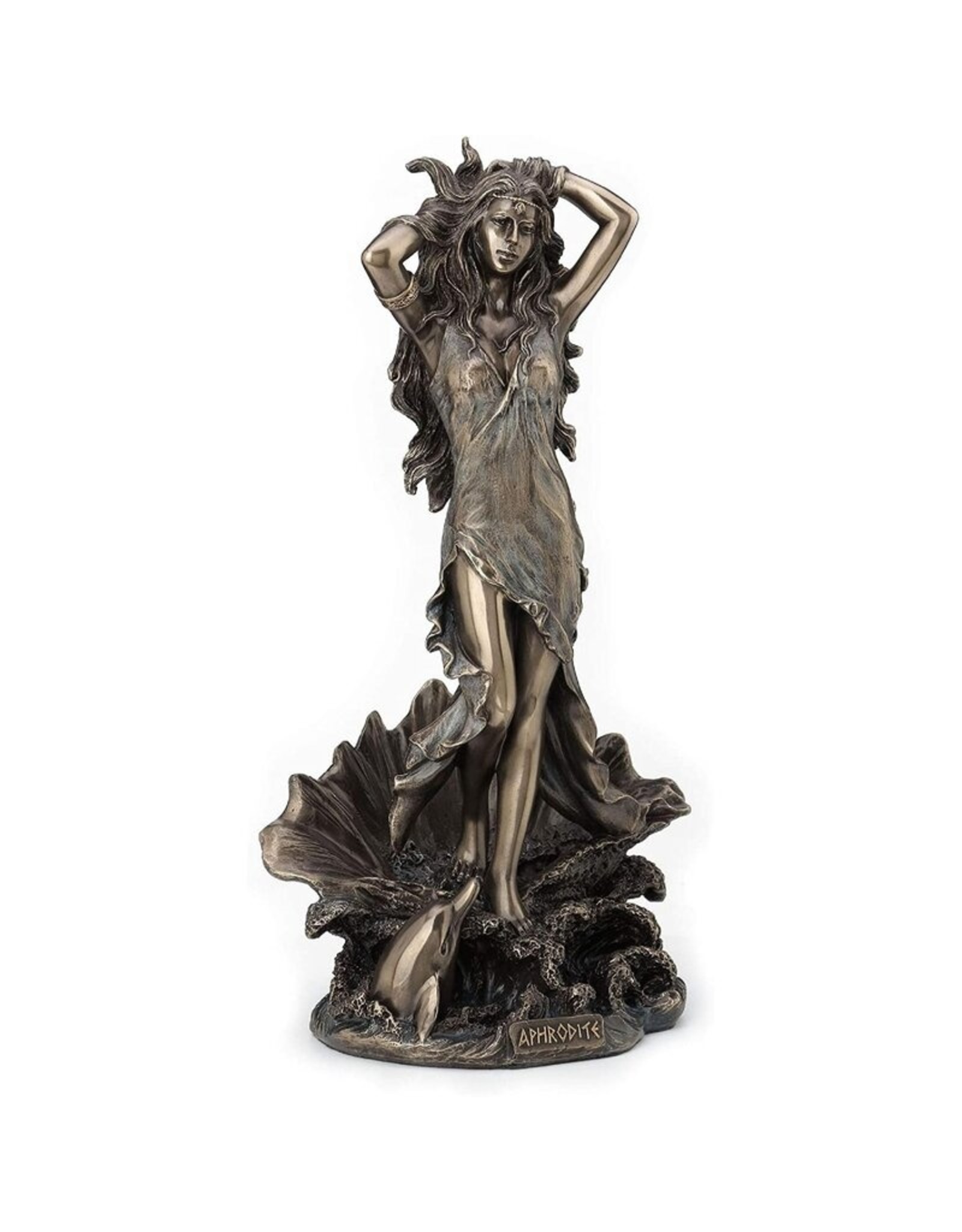 Veronese Design Giftware Figurines Collectables - Aphrodite Rising from the Sea Bronzed Statue 29cm
