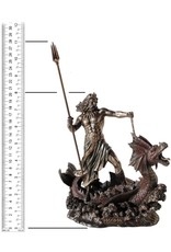 Veronese Design Giftware Beelden Collectables  - Poseidon met Drietand Stand op Hippocampus beeld