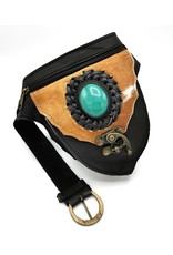 Trukado Leather Festival bags, waist bags and belt bags - Leather waist bag with cowhide (black)