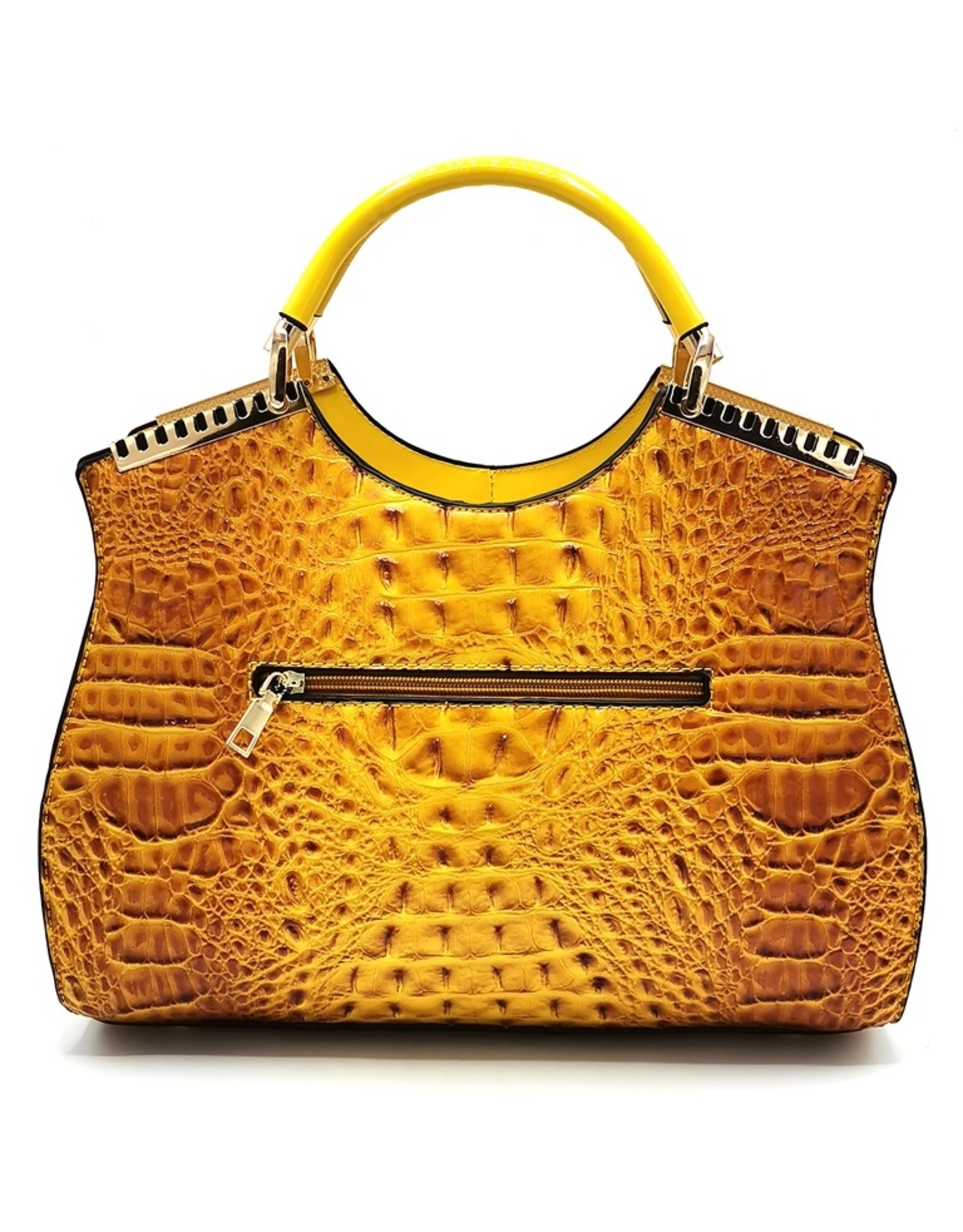 Angelo Fashion bags - Fashionable handbag Croco lacquer yellow