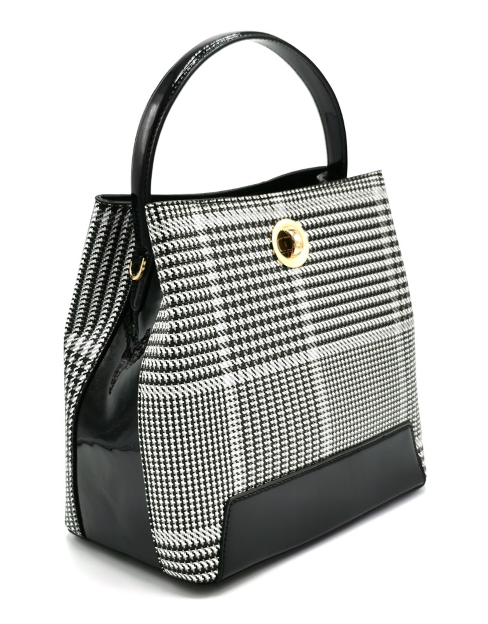 Tom & Eva Fashion bags - Tom & Eva Design Handbag Houndstooth Black and White