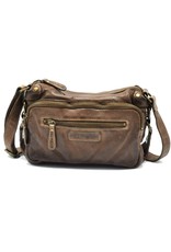 HillBurry Leather bags - HillBurry Shoulder bag Washed Leather Vintage look taupe