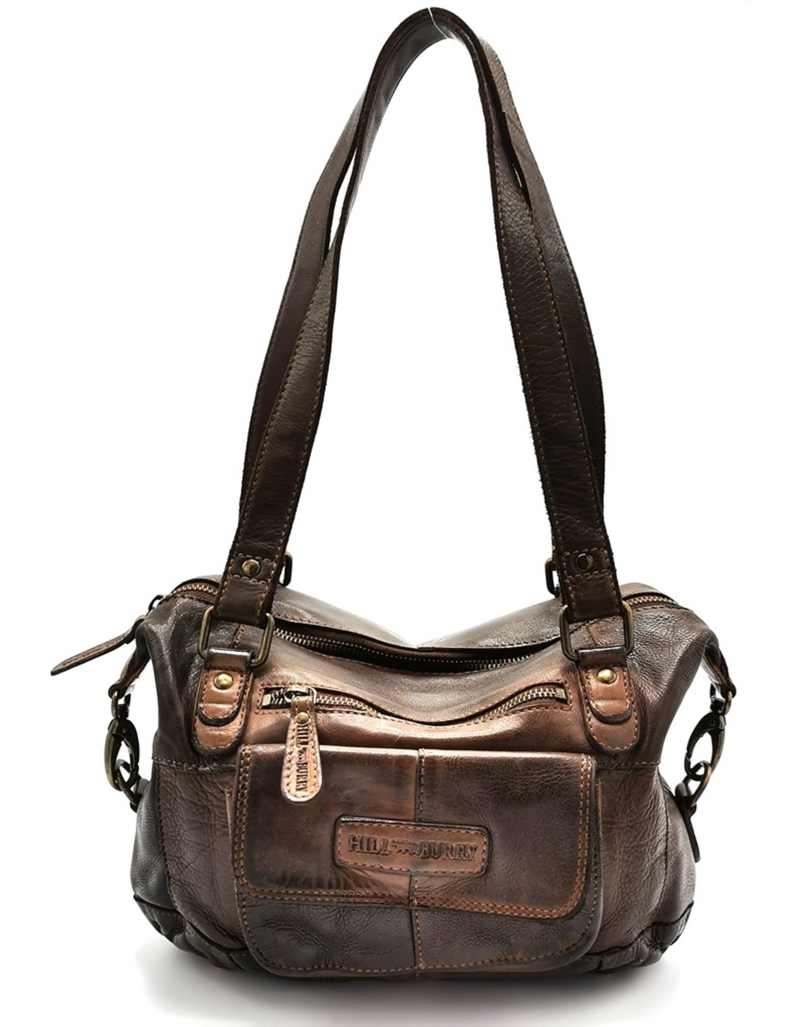 HillBurry Leather Shoulder bags  leather crossbody bags - HillBurry Shoulder Bag Washed Leather - brown