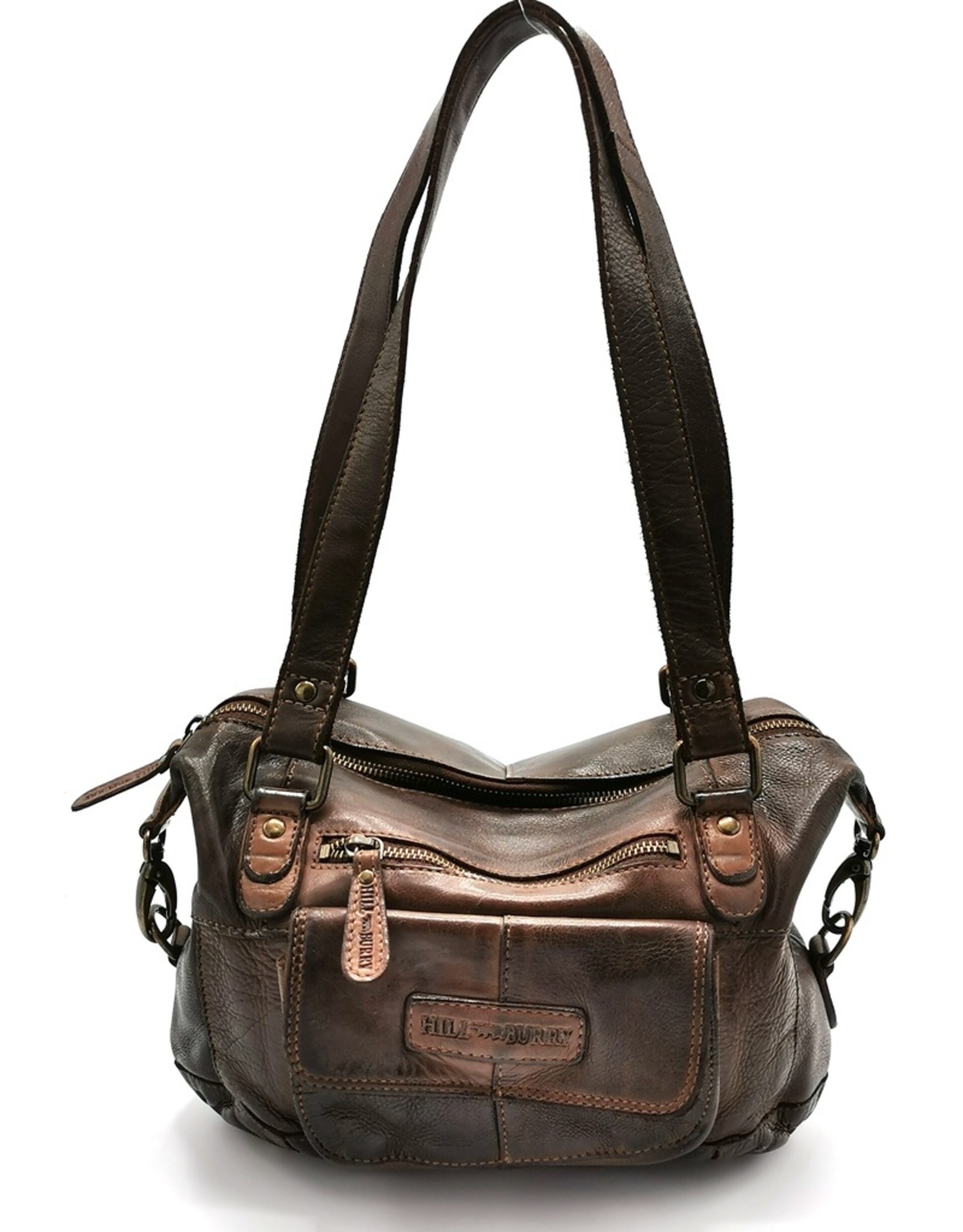 HillBurry Leather Shoulder bags  leather crossbody bags - HillBurry Shoulder Bag Washed Leather - brown