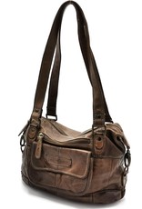 HillBurry Leren schoudertassen Leren crossbody tassen - HillBurry Schoudertas Gewassen Leer taupe