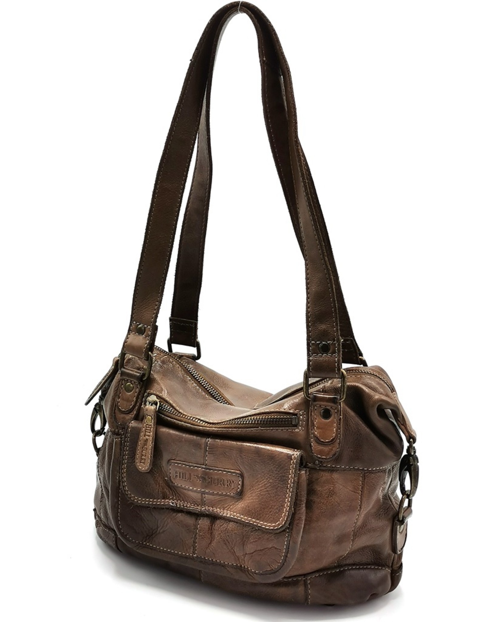 HillBurry Leather Shoulder bags  leather crossbody bags - HillBurry Shoulder Bag Washed Leather taupe