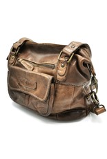 HillBurry Leren schoudertassen Leren crossbody tassen - HillBurry Schoudertas Gewassen Leer taupe