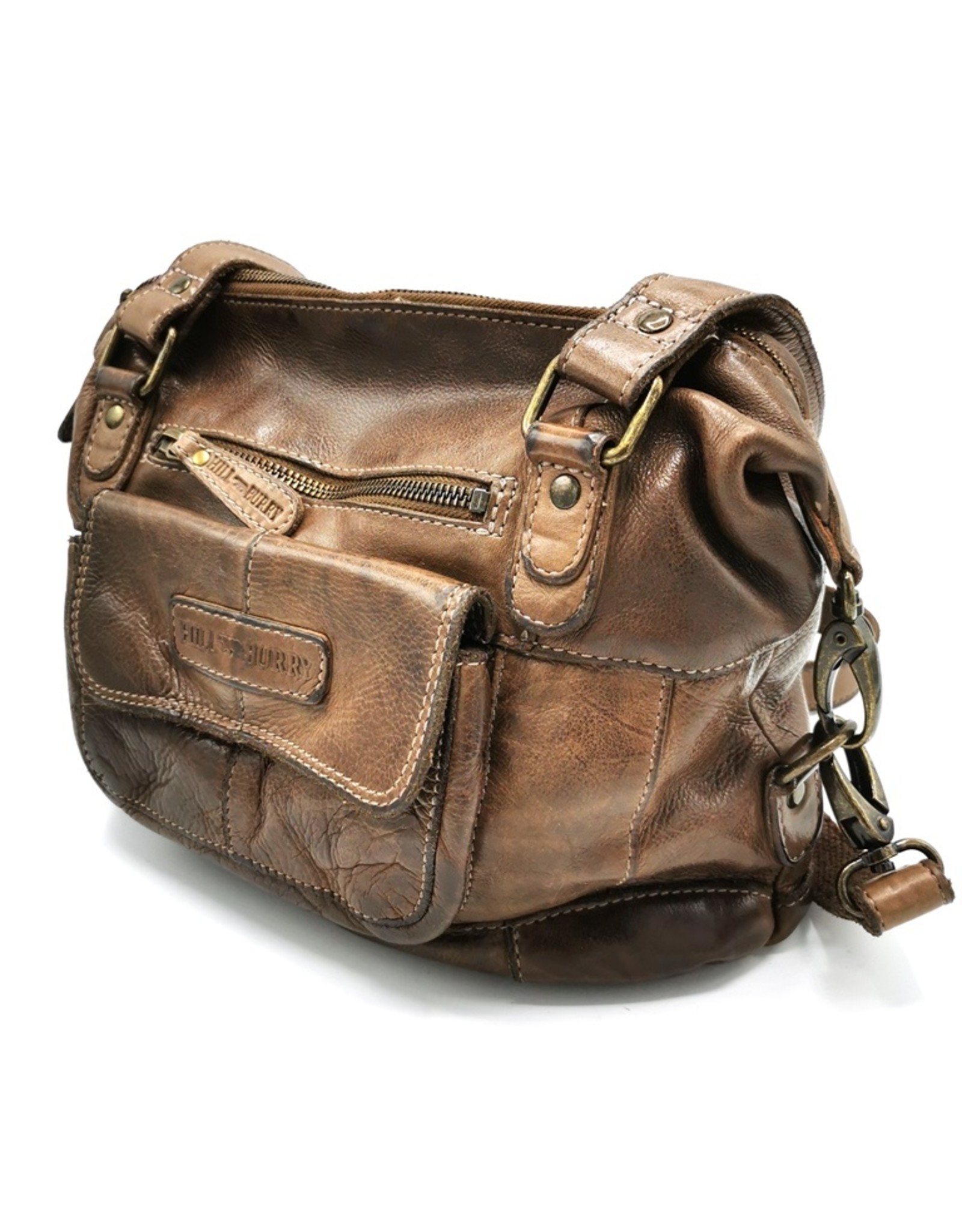 HillBurry Leather Shoulder bags  leather crossbody bags - HillBurry Shoulder Bag Washed Leather taupe