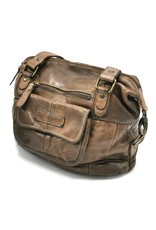 HillBurry Leren schoudertassen Leren crossbody tassen - HillBurry Schoudertas Gewassen Leer taupe