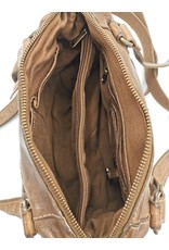 HillBurry Leren schoudertassen Leren crossbody tassen - HillBurry Schoudertas Gewassen Leer taupe