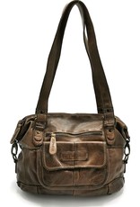 HillBurry Leren schoudertassen Leren crossbody tassen - HillBurry Schoudertas Gewassen Leer taupe