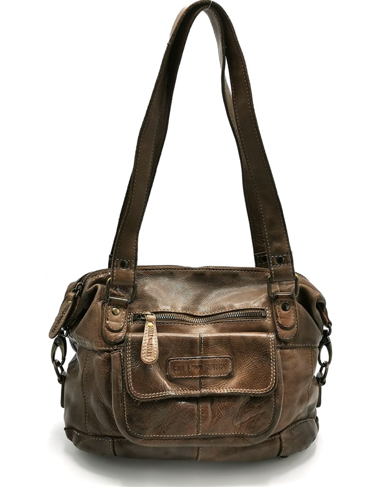HillBurry Leather Shoulder bags  leather crossbody bags - HillBurry Shoulder Bag Washed Leather taupe