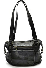 HillBurry Leather Shoulder bags  leather crossbody bags - HillBurry Shoulder Bag Washed Leather black