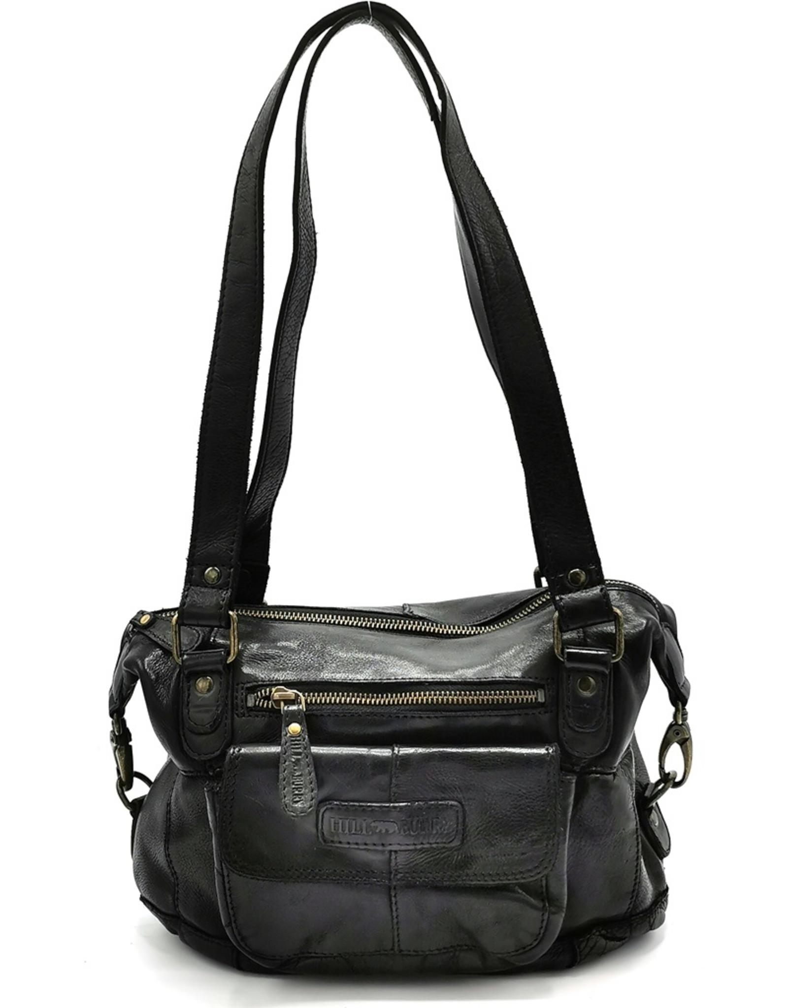 HillBurry Leather Shoulder bags  leather crossbody bags - HillBurry Shoulder Bag Washed Leather black