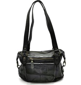 HillBurry HillBurry Shoulder Bag Washed Leather black