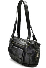 HillBurry Leather Shoulder bags  leather crossbody bags - HillBurry Shoulder Bag Washed Leather black