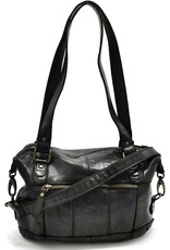 HillBurry Leather Shoulder bags  leather crossbody bags - HillBurry Shoulder Bag Washed Leather black